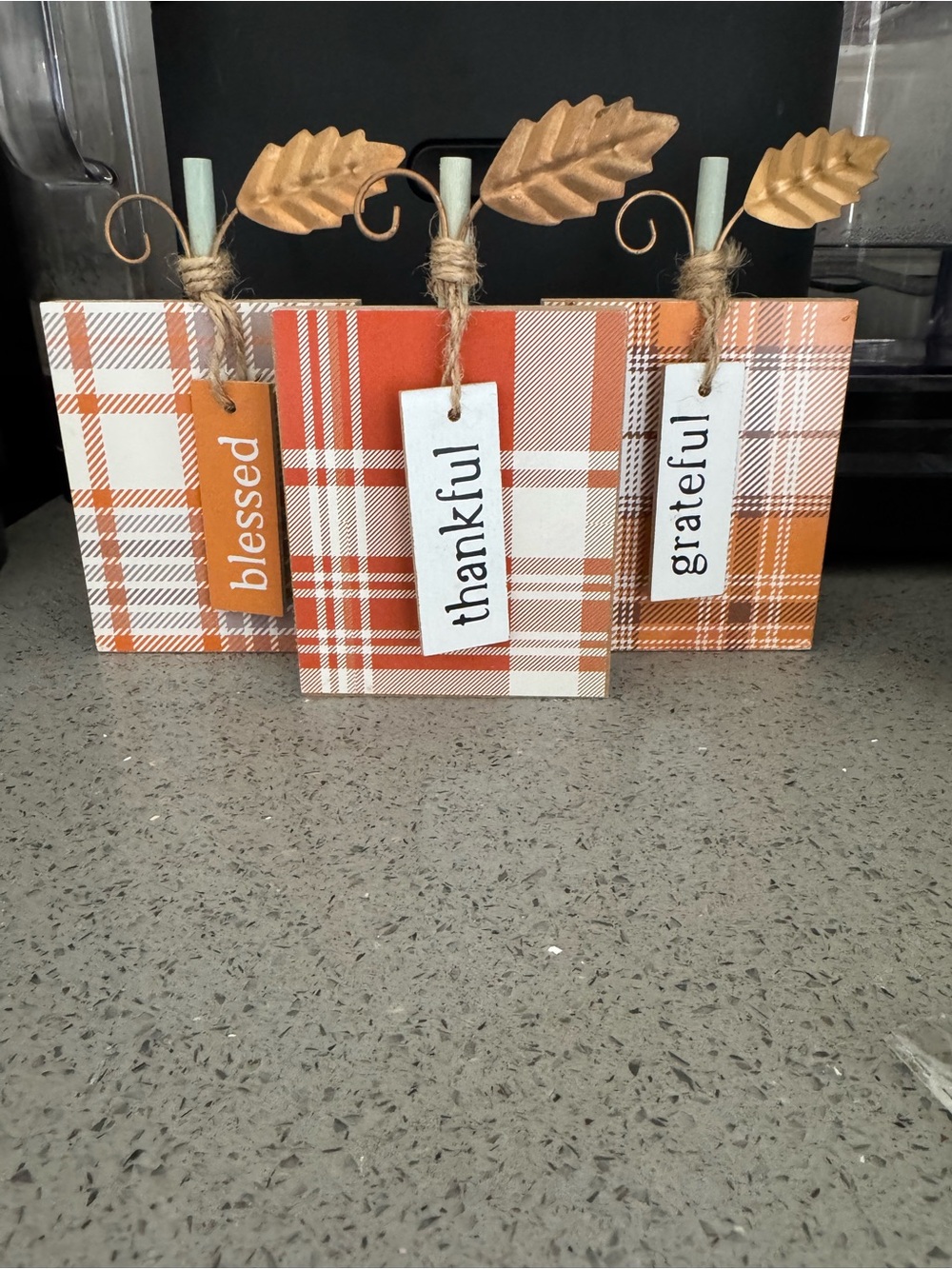 'Thankful, Grateful, Blessed' Tabletop Fall Decor